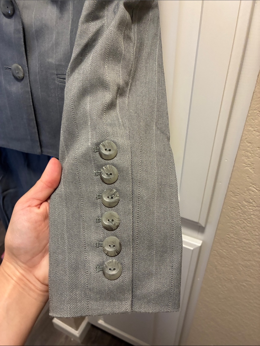 Nine West Gray Pinstripe Blazer and Skirt Suit - Picture 6 of 13